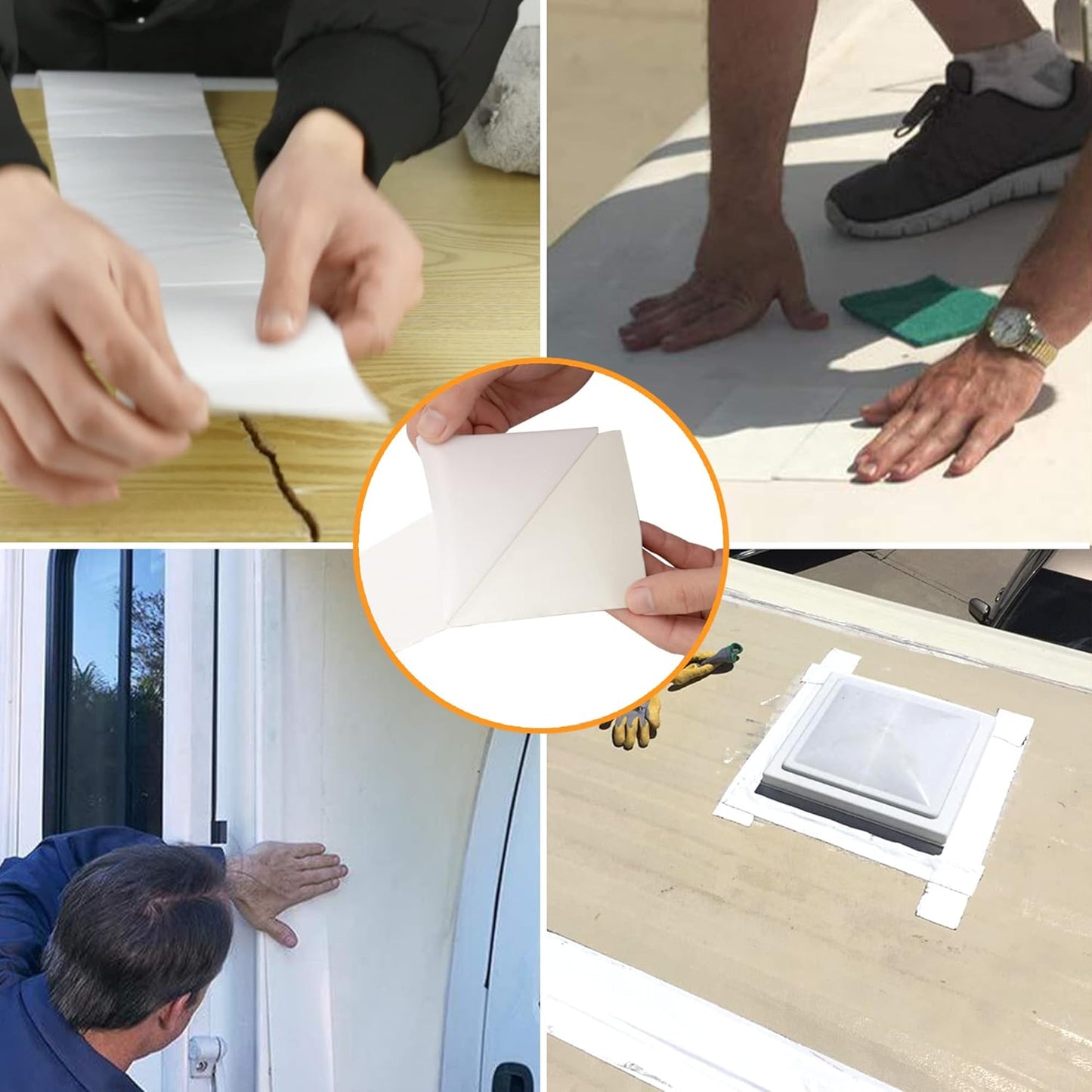 RV Roof Tape White, 50 Feet RV Repair Sealant Tape, Stop Camper Roof Leaks, UV-Resistant, Weatherproof and Reliable for Camper, Trailer, Boat