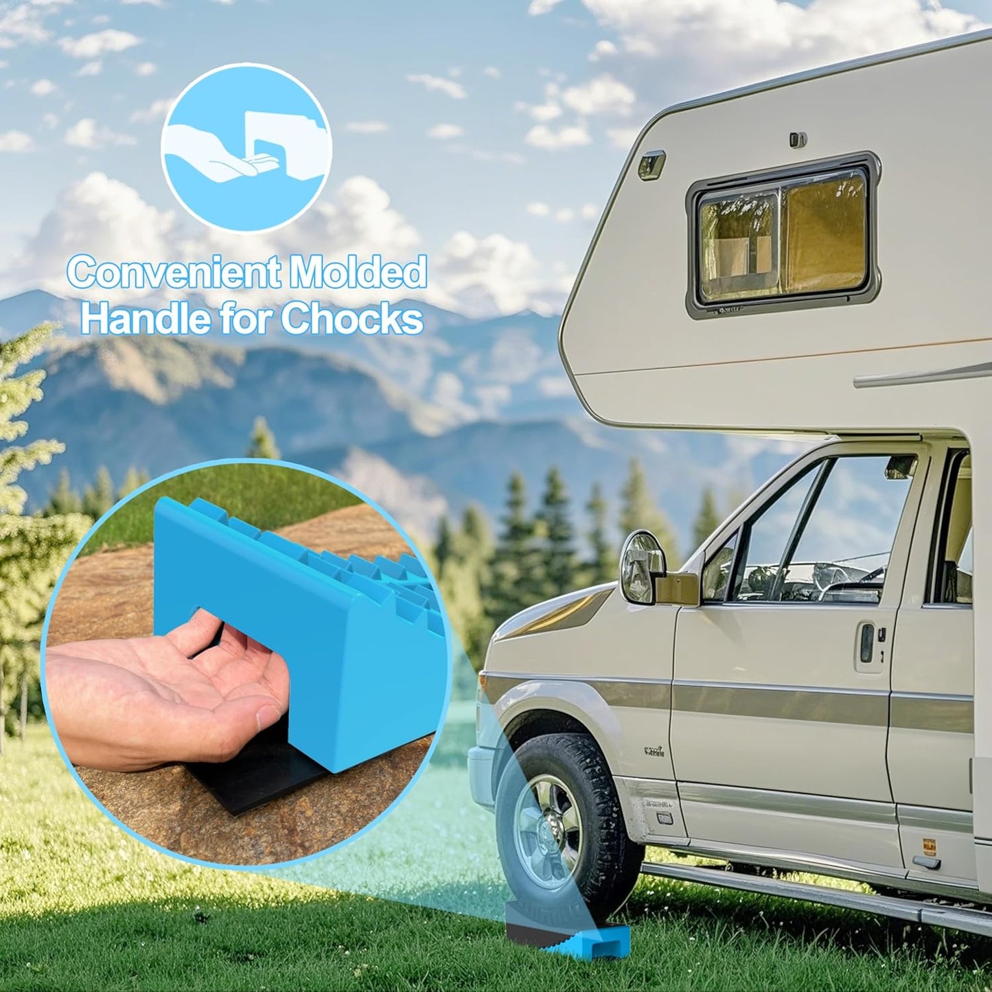 RV Levelers, Heavy Duty RV Ramps for Leveling, Camper Wheel Levelers, Trailer Leveling Up to 35,000 lbs with Rubber Anti-Skid Pads and Storage Carrying Bag