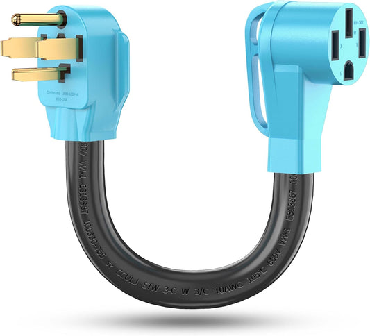 4 Prong NEMA 14-30P to 14-50R EV Charger Adapter Cord Compatible with Tesla Model 3/S/X/Y, 30 Amp Dryer to 50 Amp EV for Leave 2 Charging, ETL Listed