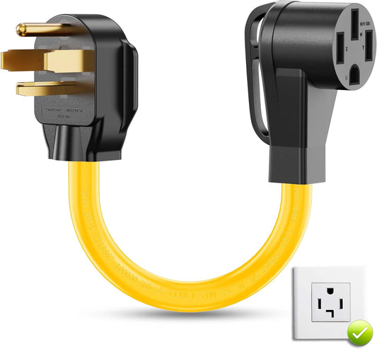 NEMA 14-30P to 14-50R EV Charger Adapter Cord, Compatible with Tesla, 30 Amp Dryer to 50 Amp EV, for Leave 2 Charging, ETL Listed, 100% Pure Copper