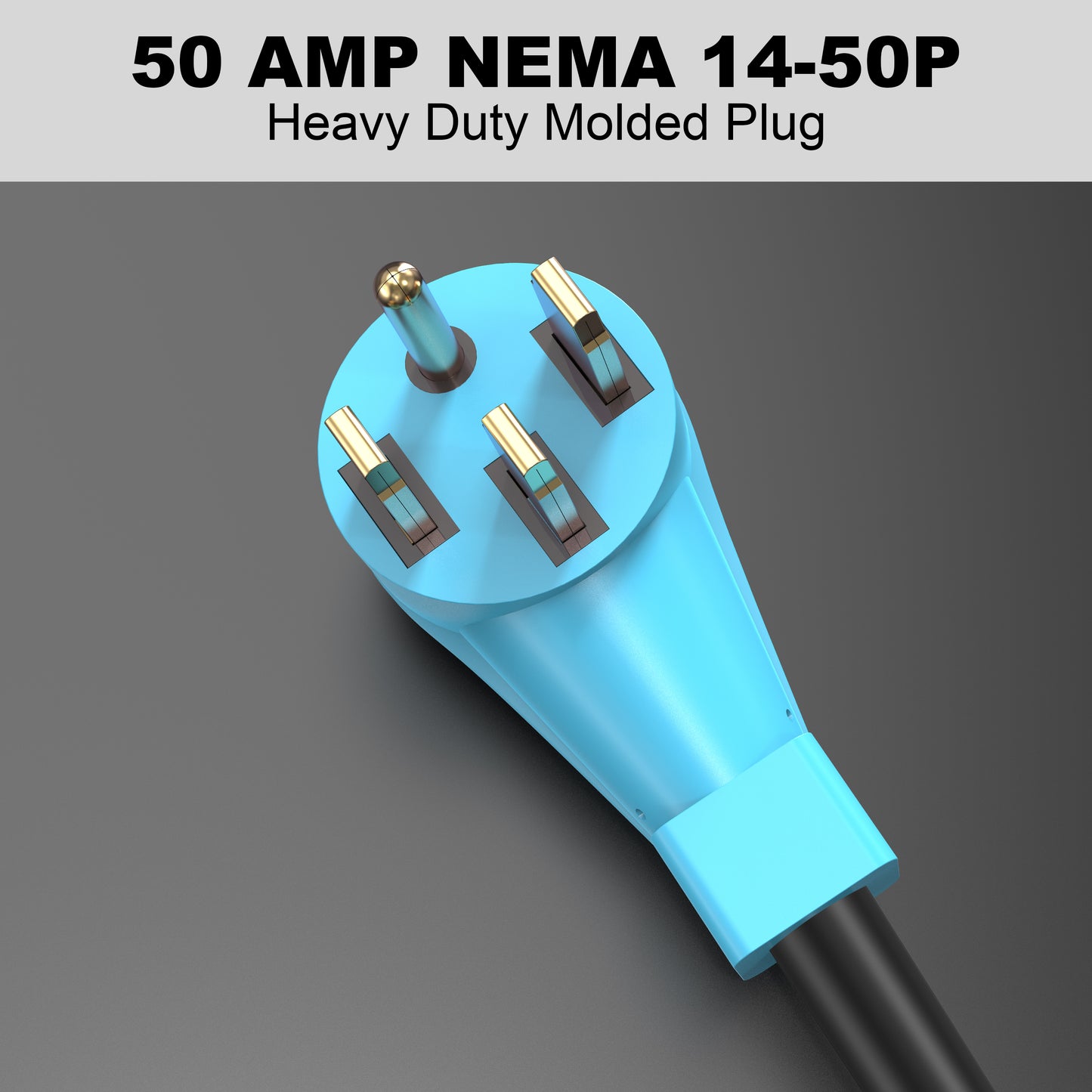 RV Y Adapter Cord 50 Amp to Two 30 Amp, NEMA 14-50P Male Plug to TT-30R Female with Grip Handle, Heavy Duty STW 10 AWG for RV Trailer Camper