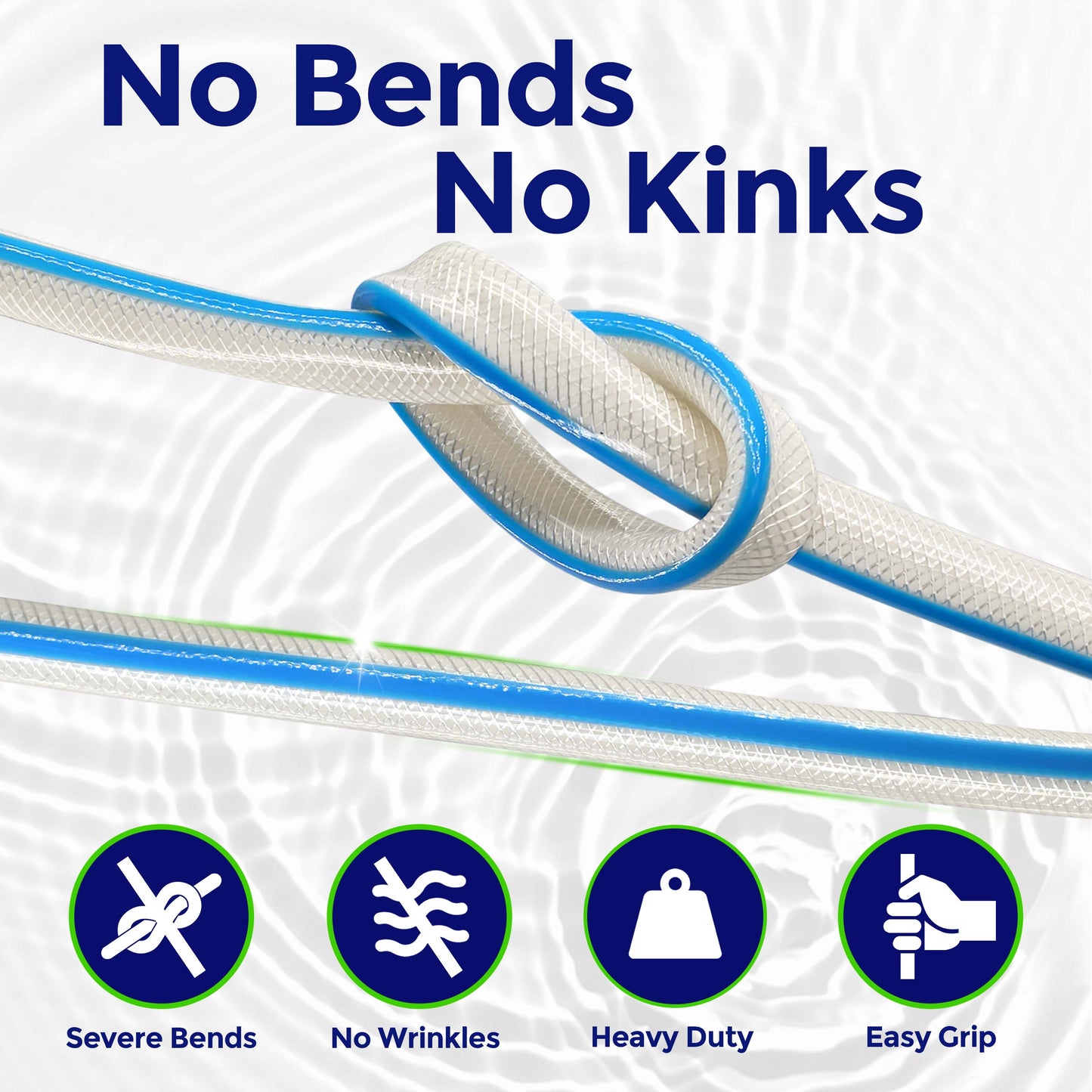 RV Water Hose - Drinking Water Hose Contains No Lead, No BPA - Flexible Leak-Free Design - Upgrade Strain Relief Ends - 5/8" Inside Diameter