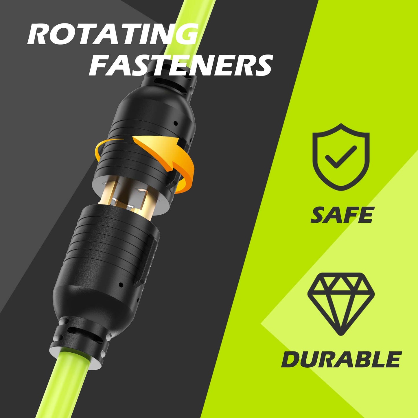 4 Prong to 3 Prong Generator Transfer Switch Adapter Cord, NEMA L5-30P to L14-30R, 30 Amp Generator Adapter Twist Lock STW 10 AWG