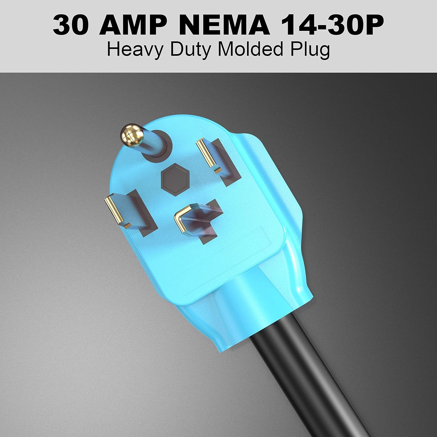 4 Prong Dryer Y Splitter 2 FT, NEMA 14-30P Male to Two NEMA 14-30R Female, 30 Amp 250 Volt 7500W STW 10 AWG Dryer Y Adapter Cord, for Dryer Outlet and Level 2 EV Charging