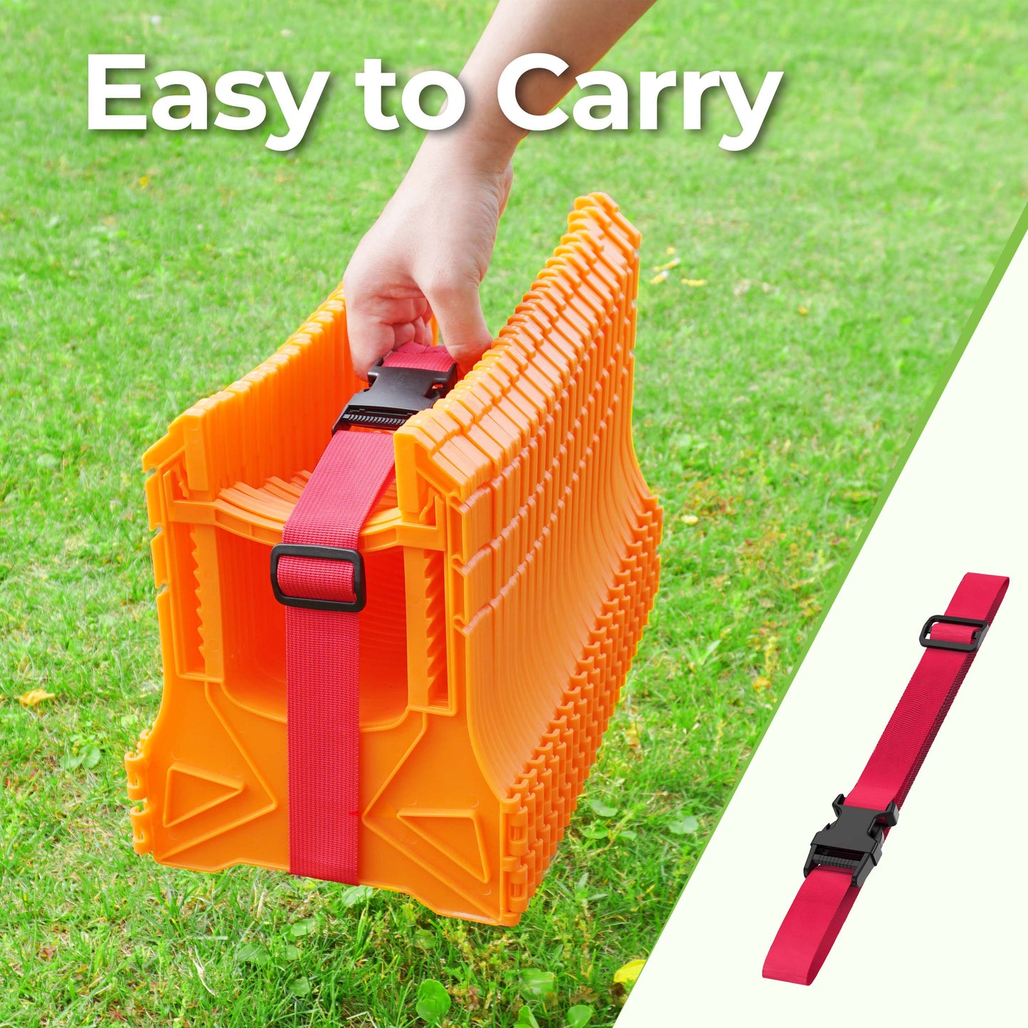 RV Sewer Hose Support 20 FT, U-shaped Adjustable Height Sewer Hose Support with Elastic Straps and Rubber Ties Quick Set-up RV Sewer Hose Storage for Travel Trailers Campers, Blaze Orange