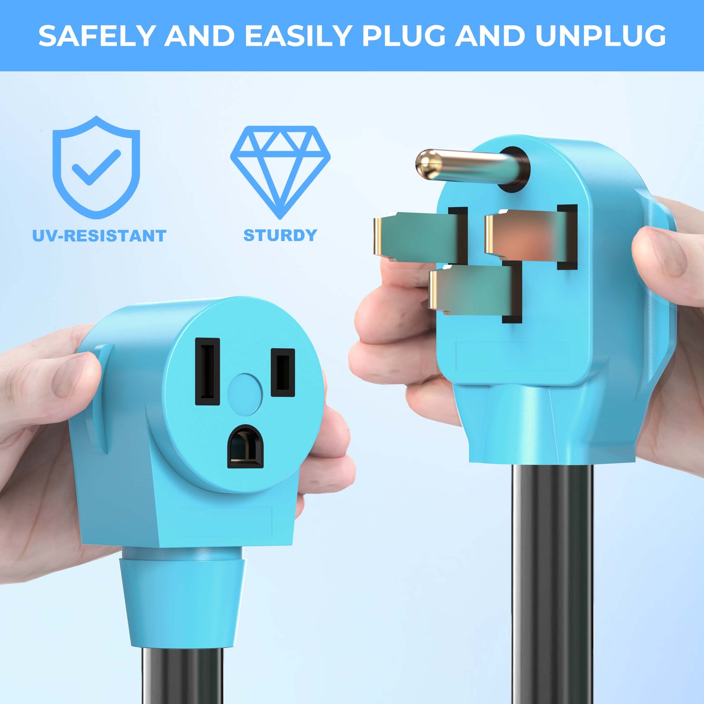 Welder Adapter Cord, NEMA 14-50P Male to 6-50R Female, 50 Amp Welder Power Adapter Plug, Heavy Duty STW 8 AWG 50 Amp 250V 12500 Watt