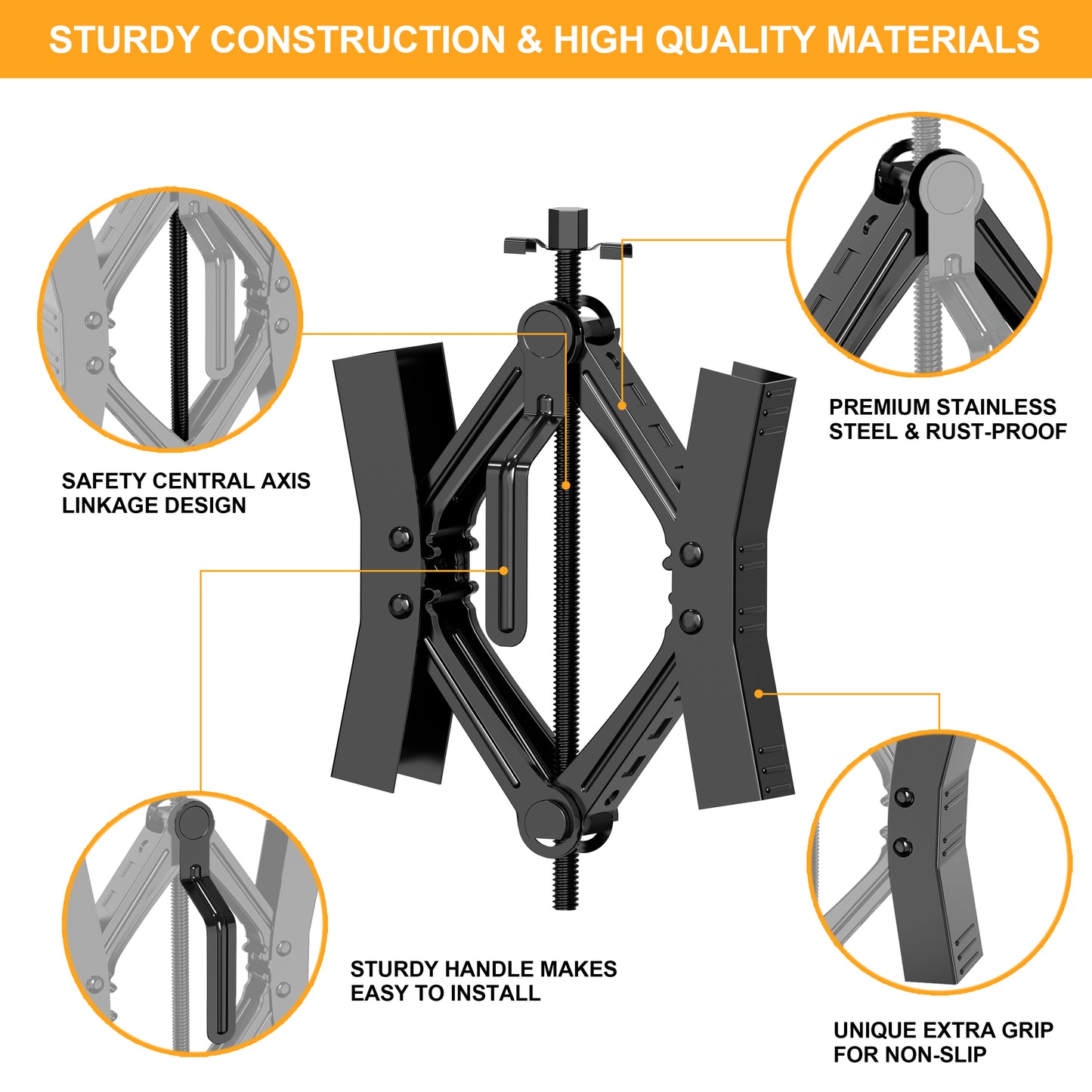 Camper Wheel Chock Stabilizer 2 Sets, Upgraded Side Grain Heavy Duty X-Shaped Stabilizer Wheel Chock RV Travel Trailer Accessories Anti-Move Anti Rust Coating Tire Chalks