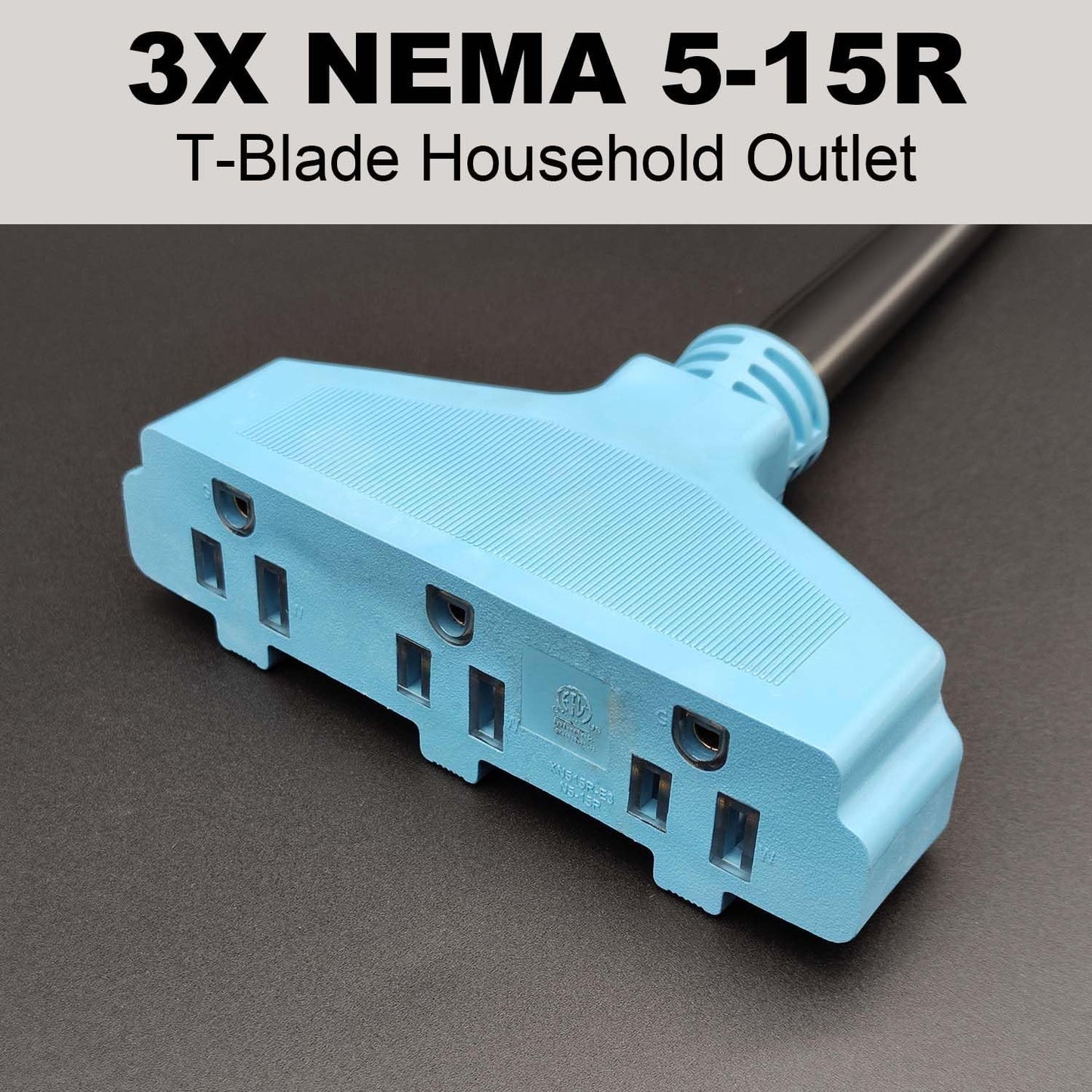 3 Prong 30 Amp to 110V Dryer Distribution Adapter Cord, NEMA 10-30P Male to 3X 5-15R Household Outlet Female