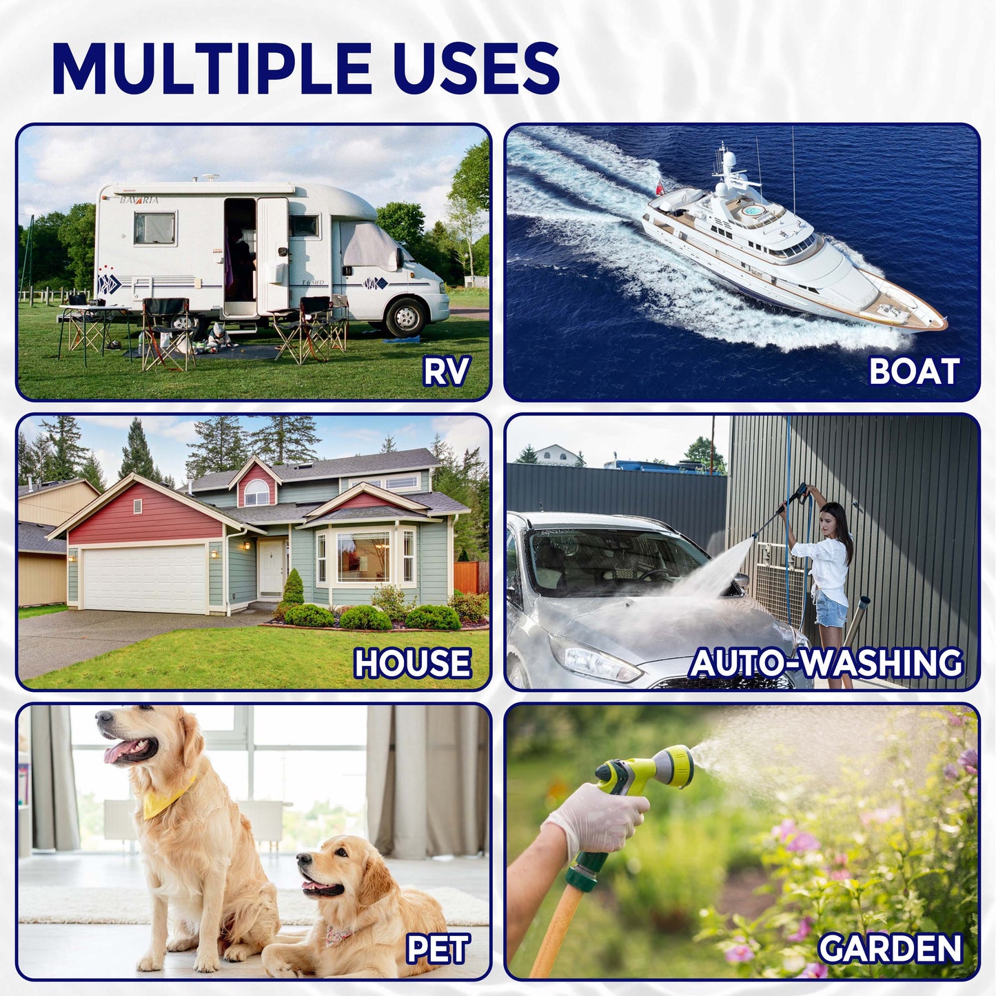 RV Water Hose - Drinking Water Hose Contains No Lead, No BPA - Flexible Leak-Free Design - Upgrade Strain Relief Ends - 5/8" Inside Diameter