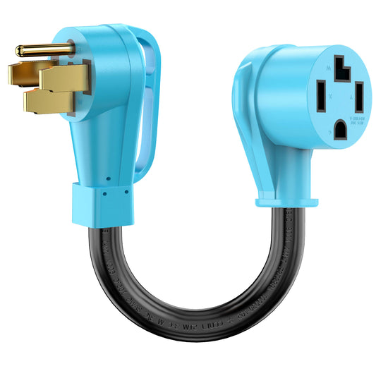 NEMA 14-50P to 14-30R EV Charger Adapter Cord Compatible with EV and Dryer Use, for Level 2 EV Charging, 180 Degree Bent Design, Heavy Duty STW 10 AWG, ETL Listed